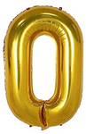 Gold Number 0 Zero 34″ Foil Balloon by Party America from Instaballoons