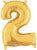 Gold Number 2 14″ Foil Balloon by Betallic from Instaballoons