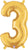 Gold Number 3 14″ Foil Balloon by Betallic from Instaballoons