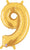 Gold Number 9 14″ Foil Balloon by Betallic from Instaballoons