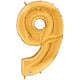 Gold Number 9 53" Balloon