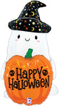 Halloween Pumpkin Ghost 25″ Foil Balloon by Betallic from Instaballoons