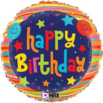 Happy Birthday Balloons Stars 18″ Foil Balloon by Betallic from Instaballoons