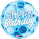 Happy Birthday Blue Sparkle Dots 28″ Balloon