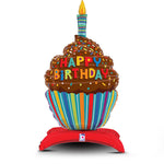 Happy Birthday Cupcake Standup 31″ Foil Balloon by Betallic from Instaballoons