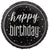 Happy Birthday Glitz Black 18″ Foil Balloon by Unique from Instaballoons