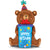 Happy Birthday Smiley Gift Bear 34″ Foil Balloon by Betallic from Instaballoons