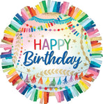 Happy Birthday Streamers Fringe 24″ Foil Balloon by Anagram from Instaballoons