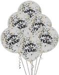 Happy New Year Confetti Filled 12″  Latex Balloons by Unique from Instaballoons