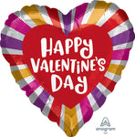 Happy Valentine's Day Radiant Bursts 18″ Foil Balloon by Anagram from Instaballoons