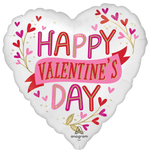 Happy Valentine's Satin Botanical Traces 18″ Foil Balloon by Anagram from Instaballoons