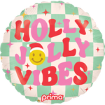 Holly Jolly Vibes Checker 18″ Foil Balloon by Prima from Instaballoons