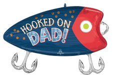 Hooked on Dad Fishing Lure 30″ Foil Balloon by Anagram from Instaballoons