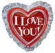 I Love You Heart Ruffle Holographic Balloon 28″ Balloon