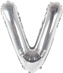 Silver Letter V 16" Balloon