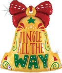 Jingle All the Way Bell 27″ Foil Balloon by Betallic from Instaballoons