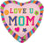 Love you Mom Patches Heart 18″ Foil Balloon by Betallic from Instaballoons