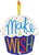 Make a Wish Birthday Cupcake 28″ Foil Balloon by Betallic from Instaballoons