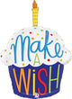 Make a Wish Birthday Cupcake 28″ Balloon