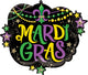 Mardi Gras Glittering Beads 28″ Balloon