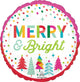 Merry and Bright Christmas 17″ Balloon