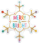 Merry and Bright Snowflake 31″ Foil Balloon by Betallic from Instaballoons