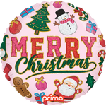 Merry Christmas Patches 18″ Foil Balloon by Prima from Instaballoons