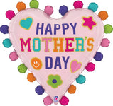 Mother's Day Heart Patches 27″ Foil Balloon by Betallic from Instaballoons