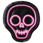 Neon Lights Halloween Skeleton Plates by Unique from Instaballoons