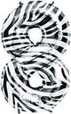 Zebra animal Print   Number 8 34" Balloon