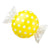 Candy W/ Wrapper Ends - Yellow W/ White Polka Dots 18″ Balloon