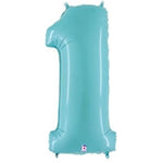 Pastel Blue Number 1 34″ Foil Balloon by Betallic from Instaballoons