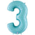 Pastel Blue Number 3 34″ Foil Balloon by Betallic from Instaballoons