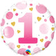 Age 1 Pink Dots 18″ Balloon