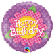 Birthday Pink Daisy Plaid 18″ Balloon