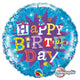 Birthday Typography Blue 18″ Balloon