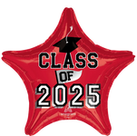 Red Class of 2025 Star 19″ Foil Balloon by Anagram from Instaballoons