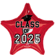 Red Class of 2025 Star 19″ Balloon