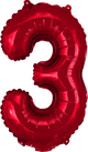 Red Number 3 16″ Balloon