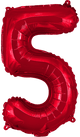 Red Number 5 16″ Balloon