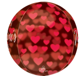 Romantic Glow Hearts Orbz 16″ Foil Balloon by Anagram from Instaballoons