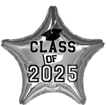 Silver Class of 2025 Star 19″ Foil Balloon by Anagram from Instaballoons