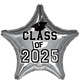 Silver Class of 2025 Star 19″ Balloon