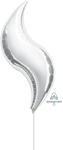 Silver Curve 19″  Foil Balloon by Anagram from Instaballoons