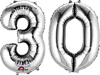 Silver Number Bunch 30 26″ Foil Balloon by Anagram from Instaballoons