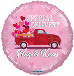 Special Delivery Hugs Kisses (requires heat-sealing) 9″ Foil Balloons by Convergram from Instaballoons