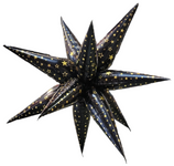 Starburst Black Gold Stars 40″ Foil Balloon by Imported from Instaballoons