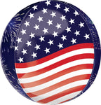 Stars and Stripes and Fireworks Orbz 26″ Foil Balloon by Anagram from Instaballoons