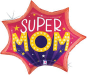 Super Mom Burst 27″ Foil Balloon by Betallic from Instaballoons