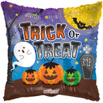 Trick or Treat Pumpkin Ghost 18″ Foil Balloon by Convergram from Instaballoons